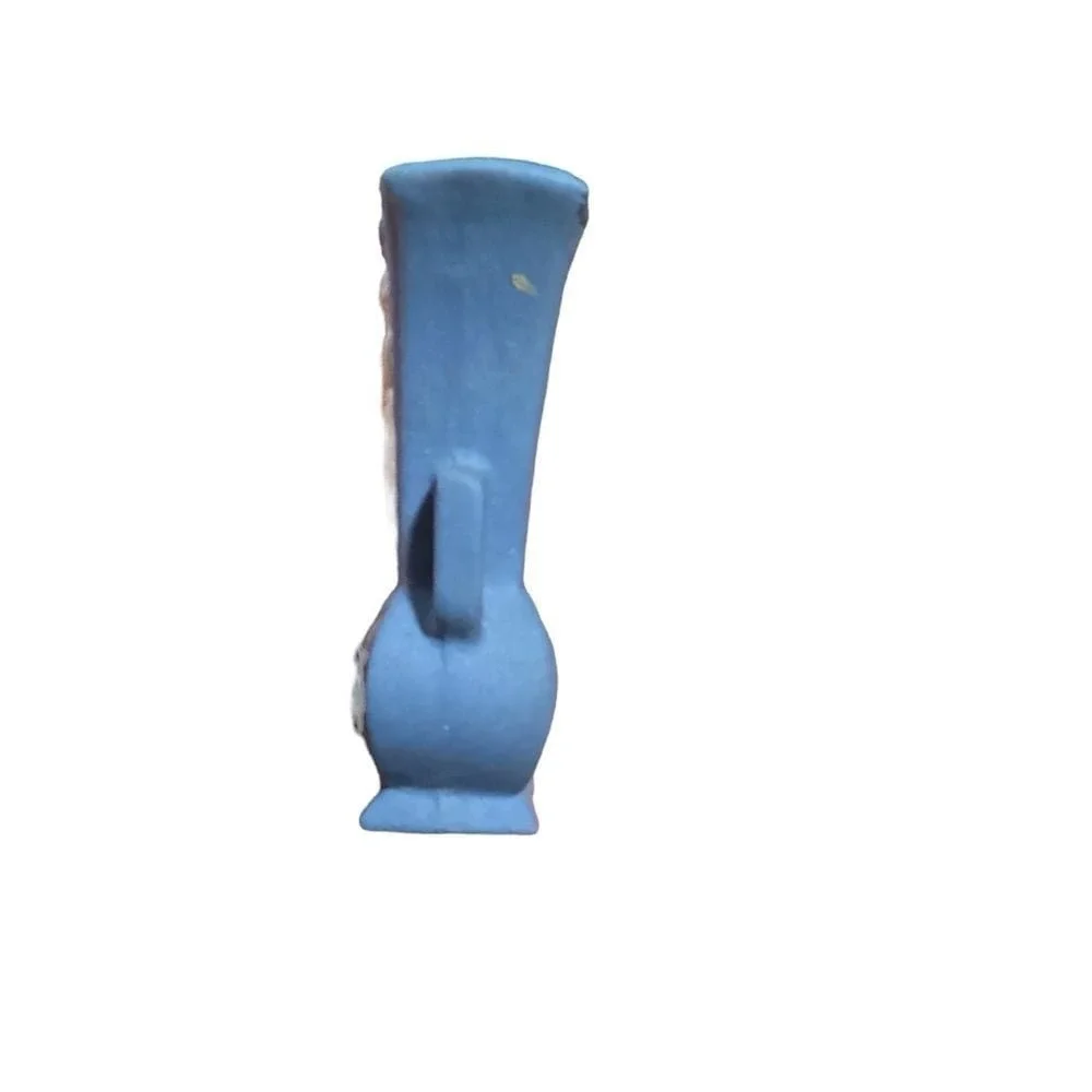 Vintage Blue Jasperware Style Miniature Vase Japan Neoclassical Cameo 2 inch
